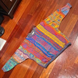 COOGI Vintage 100% Mercerised Multicolor Knit Sweater Size L